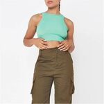 Missguided Rib Racer Neck Crop Top