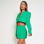 I Saw It First Premium Woven Single Breasted Cropped Blazer Co-Ord