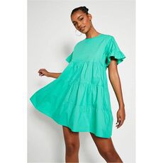 I Saw It First Woven Tiered Frill Sleeve Dress