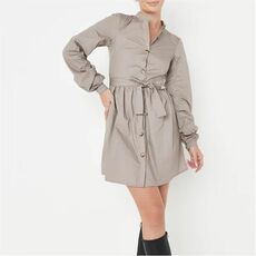 Missguided Tall Button Front Belted Mini Dress