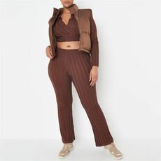Missguided Plus Size Rib Flared Knit Trousers