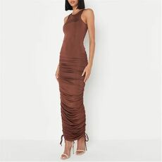 Missguided Ruched Racer Neck Slinky Midaxi Dress
