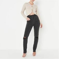 Missguided Tall Distressed Washed Straight Leg Jeans