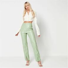 Missguided Faux Leather Straight Leg Trousers