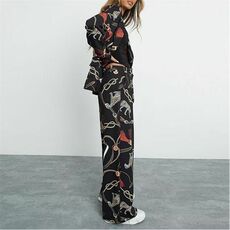 I Saw It First Wide Leg Chain Print Trousers