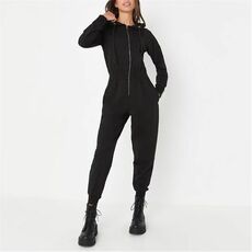 Missguided Petite Long Sleeve Hooded Jersey Jumpsuit