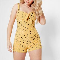 I Saw It First Polka Dot Tie Front Cami Playsuit