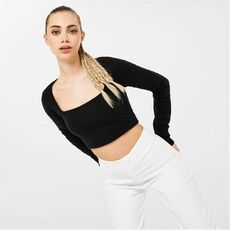 Missguided Tall Quilted Square Neck Crop Top