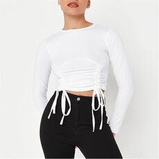 Missguided Petite Ruched Underbust Detail Crop Top