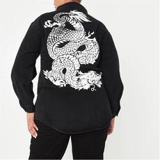 Missguided Plus Size Dragon Print Denim Shirt
