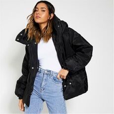 I Saw It First Funnel Neck Oversized Padded Jacket