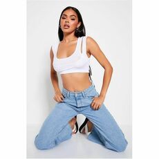 I Saw It First Jersey Double Strap Scoop Neck Crop Top