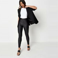 Missguided Petite Vice High Waisted Coated Skinny Jeans