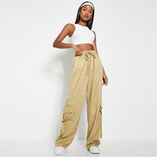 I Saw It First Satin Wide Leg Cargo Trousers