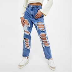 Missguided Riot Distressed Mom Jeans