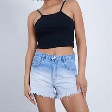 I Saw It First High Waisted Distressed Denim Shorts
