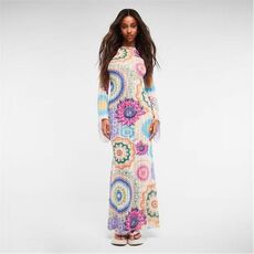 Missguided Printed Low Back Knit Maxi Dress