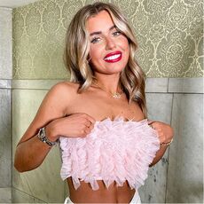 I Saw It First Tulle Frill Bandeau Crop Top