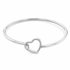 Tommy Hilfiger Tommy Hilfiger Women's Stainless Steel Crystal Heart Bangle