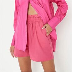 Missguided Boxy Linen Paperbag Shorts