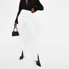 Missguided Rib High Waisted Flared Trousers