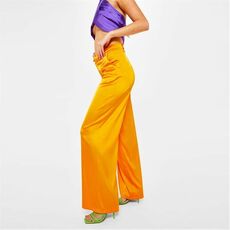 Missguided Wide Leg Satin Trousers