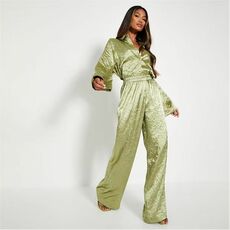 I Saw It First Hammered Satin Wide Leg Trousers Co-Ord