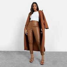 I Saw It First Faux Leather High Waisted Straight Leg Trousers