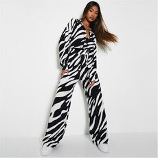 I Saw It First Zebra Print Wide Leg Trousers Co-Ord