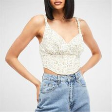 Missguided Floral Print Corset Top