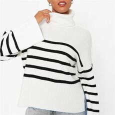 I Saw It First Recycled Knit Flare Sleeve Stripe Jumper