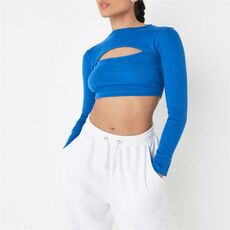 Missguided Petite Rib Cut Out Crop Top