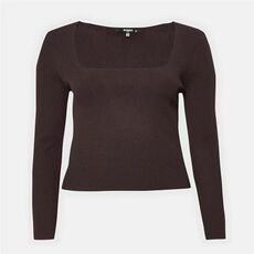 Missguided Plus Size Basic Square Neck Rib Knit Top