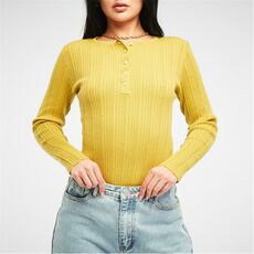 Missguided Recycled Rib Button Knit Bodysuit