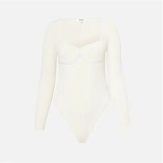 Missguided Recycled Plus Size Sweetheart Neck Rib Knit Bodysuit