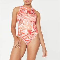Missguided Abstract Print Seamless Slinky Bodysuit