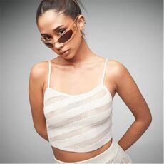 Missguided Co Ord Cami Crochet Knit Crop Top