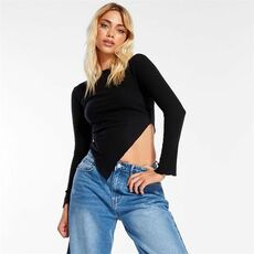 Missguided Brushed Rib Asymmetric Top