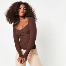 Missguided Tall Sweetheart Neck Rib Knit Top