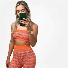 I Saw It First Stripe Crochet Knitted Bralet Co-Ord
