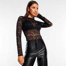 Missguided Sheer Lace Bodysuit