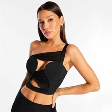 Missguided Co Ord Mesh Insert Bust Cup Detail Top