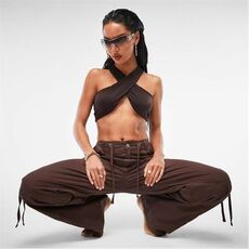 Missguided Wrap Front Slinky Crop Top