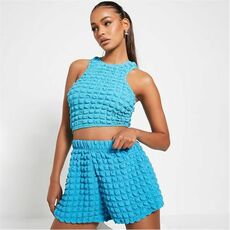 I Saw It First Textured Racer Neck Crop Top