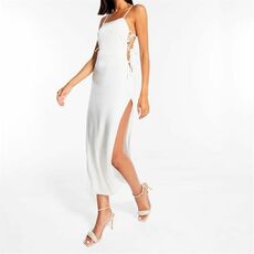 Missguided Lace Up Satin Cami Midaxi Dress