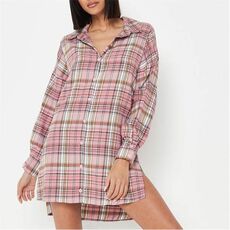 Missguided Check Oversized Shirt Dress