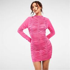 Missguided Ruched High Neck Slinky Mini Dress