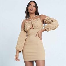 I Saw It First Bengaline Ruched Bust Cut Out Bodycon Dress
