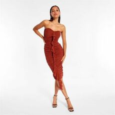 Missguided Ruched Mesh Midaxi Dress