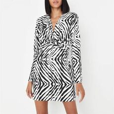 Missguided Zebra Print Blazer Dress
